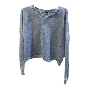 Cut Out V-Neck Midriff Sweatshirt Art Class Juniors XL (14-16) Charcoal
